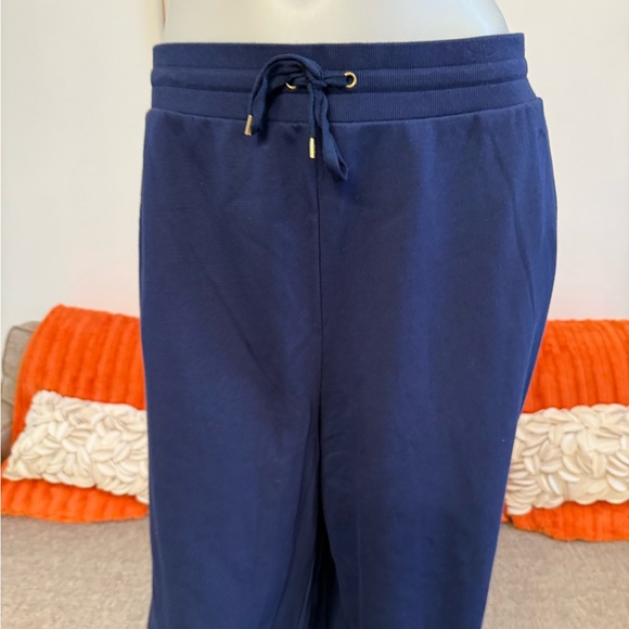 ❣️🆕Lauren Ralph Lauren Navy Side Stripe Wide Leg Sweatpants❣️ - Picture 3 of 11